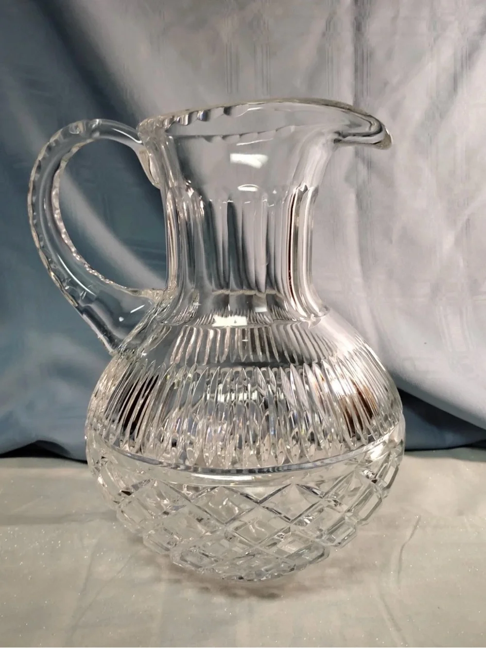 Vintage Crystal Cut Glass Pitcher - Clear- One Gallon-Like New Condition!